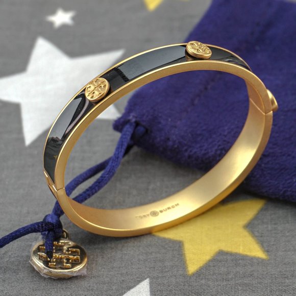 Tory Burch Jewelry - Tory Burch Black and Gold Bracelet